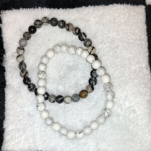 Ali & Bird Marbled Design Beaded Bracelet Set
